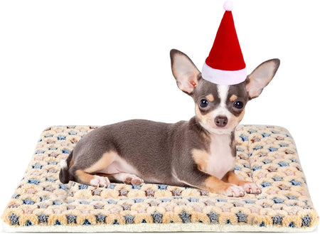 Dog Bed Crate Pad Ultra Soft Pet Bed with Cute Star Print Washable Crate Mat for Large Medium Small Dogs Reversible Fleece Dog Crate Kennel Mat Cat Bed Liner 21 X 12 Inch Brown