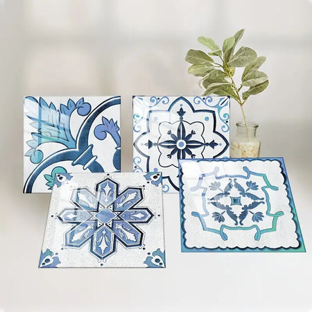 Blue Retro Tile Pattern for Home Renovation and Decor