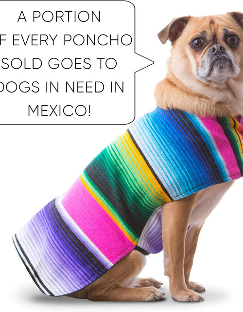 Load image into Gallery viewer, Handmade Dog Poncho from Mexican Serape Blanket - Southwestern and Tie Dye Dog Clothes - Coat - Costume - Sweater - Vest
