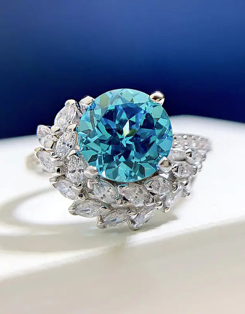 Load image into Gallery viewer, S925 Silver Round Rhinestone Engagement Ring
