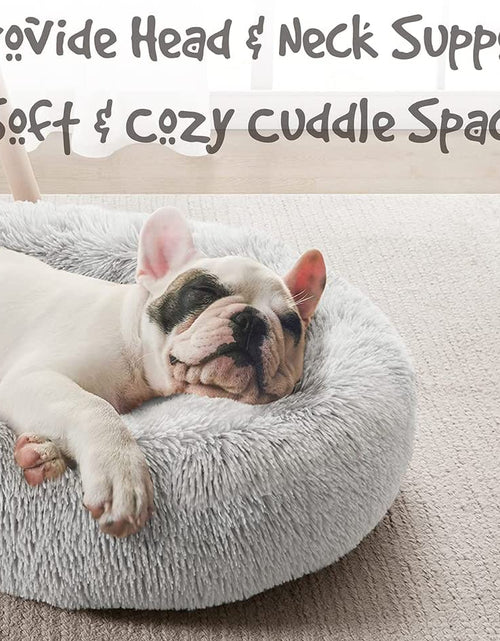Load image into Gallery viewer, Donut Cat Bed, Faux Fur Dog Beds for Medium Small Dogs - Self Warming Indoor round Pillow Cuddle
