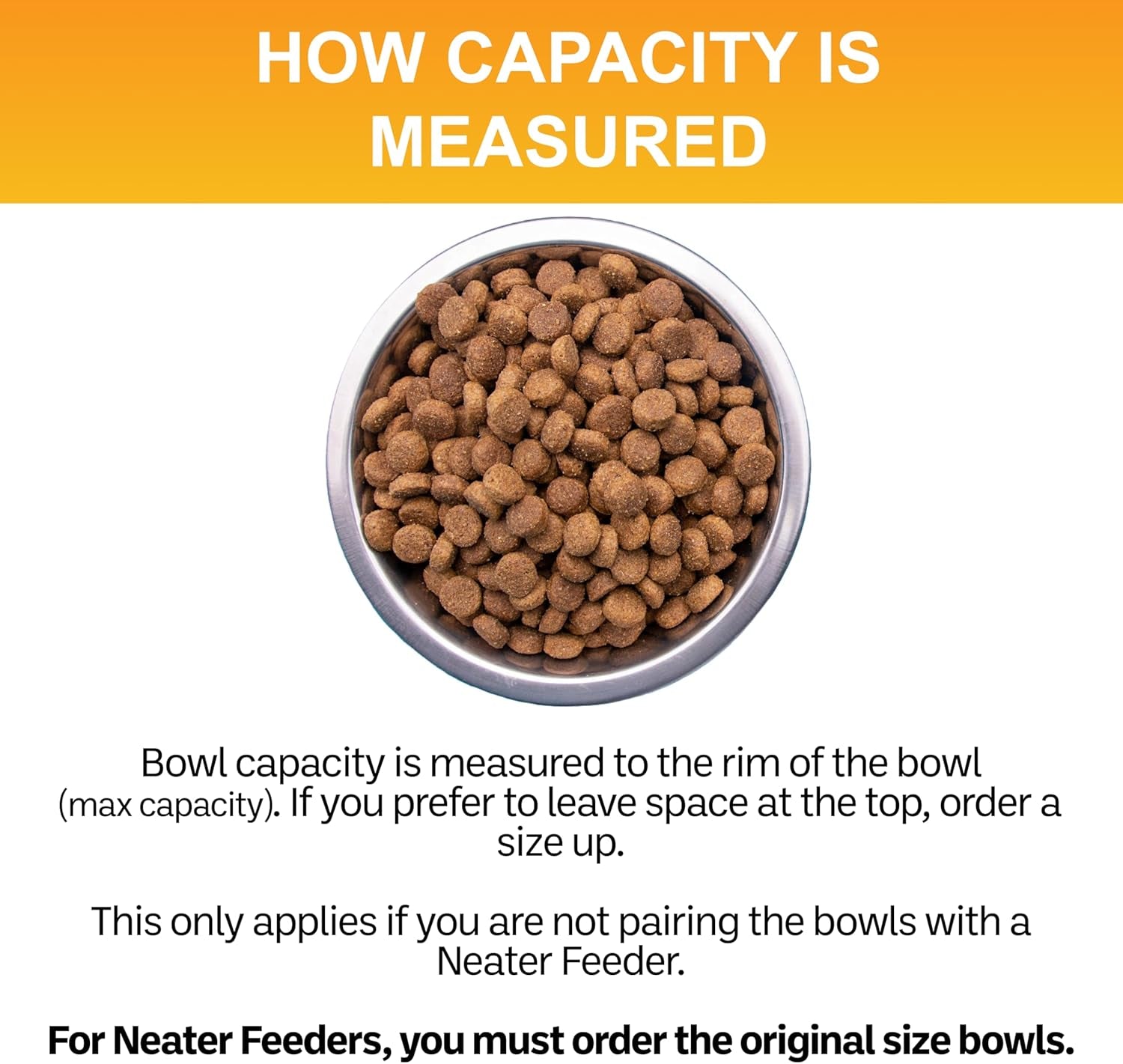 Stainless Steel Dog and Cat Bowls (2 Pack) Neater Feeder Deluxe or Express Extra Replacement Bowl (Metal Food and Water Dish) (1.5 Cup Deep)