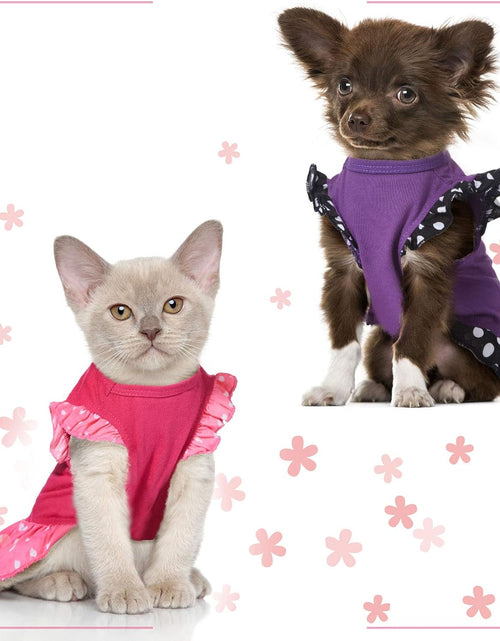 Load image into Gallery viewer, 2 Pieces Dog Dresses for Small Dogs Cute Girl Female Dog Dress Mommy Puppy Shirt Skirt Doggie Dresses Pet Summer Clothes Apparel for Dogs and Cats (Love and Me,X-Small)
