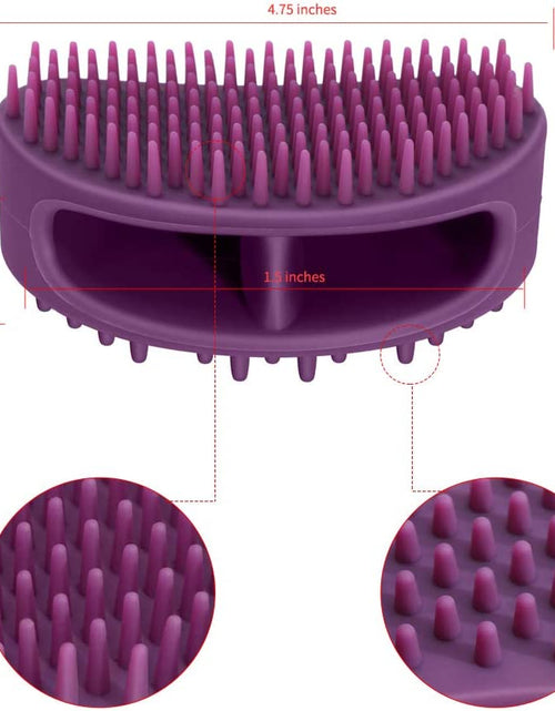 Load image into Gallery viewer, Dog Brush &amp; Cat Brush, Soft Silicone Dog Grooming Brush, Pet Bath &amp; Massage Brush for Cats and Dogs with Short or Long Hair, Cat Slicker Shedding Hair Brush for All Pet Sizes Purple
