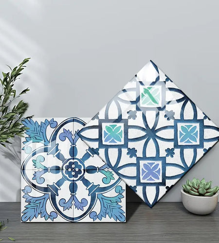 Blue Retro Tile Pattern for Home Renovation and Decor