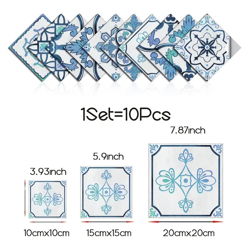 Blue Retro Tile Pattern for Home Renovation and Decor