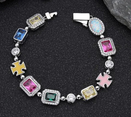 Load image into Gallery viewer, Gold-Plated Hip-Hop Gemstone Necklace
