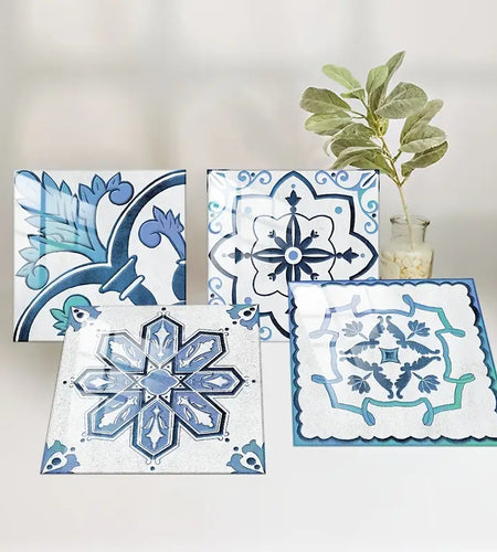 Blue Retro Tile Pattern for Home Renovation and Decor