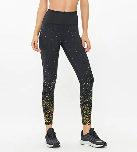 High-Waisted Starry Print Yoga Pants for Women
