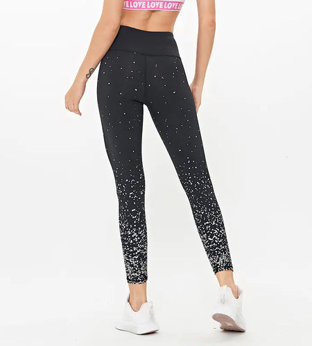 High-Waisted Starry Print Yoga Pants for Women