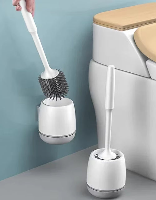 Load image into Gallery viewer, TPR Silicone Head Toilet Brush Wall Mounted Cleaning Brush Long Handle Toilet Brush Bathroom Accessories Sets Tools
