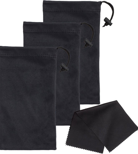 Sunglasses Pouch Soft Slim Glasses and Phone Case with Drawstring Closure