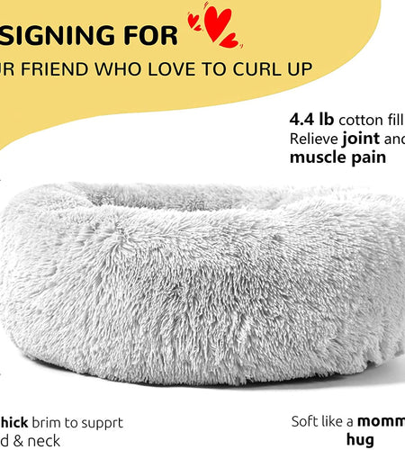 Dog Beds Calming Donut Cuddler, Puppy Dog Beds Large Dogs, Indoor Dog Calming Beds Large,30''