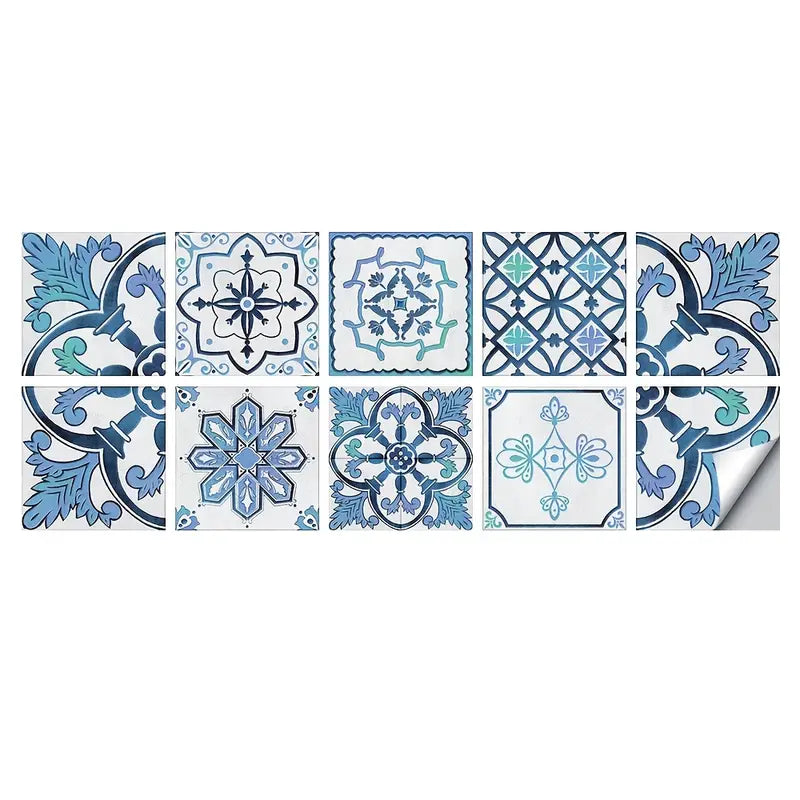 Blue Retro Tile Pattern for Home Renovation and Decor