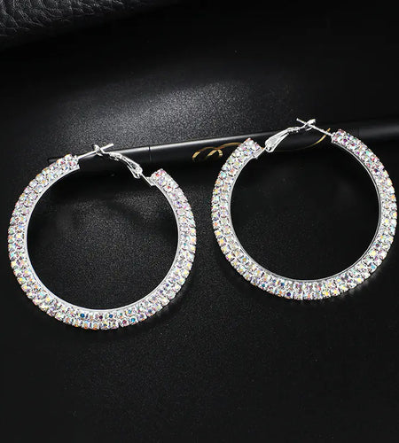Luxury Round Crystal Hoop Earrings for Women