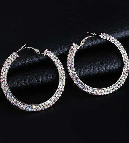 Luxury Round Crystal Hoop Earrings for Women
