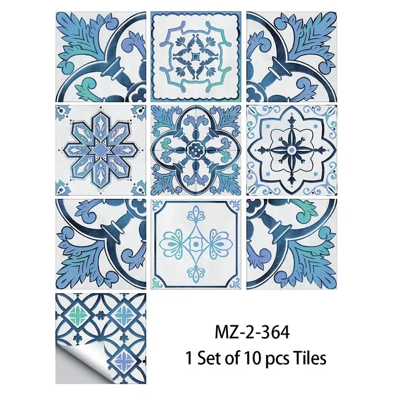 Blue Retro Tile Pattern for Home Renovation and Decor