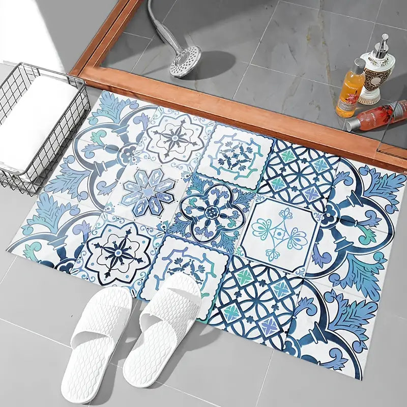 Blue Retro Tile Pattern for Home Renovation and Decor